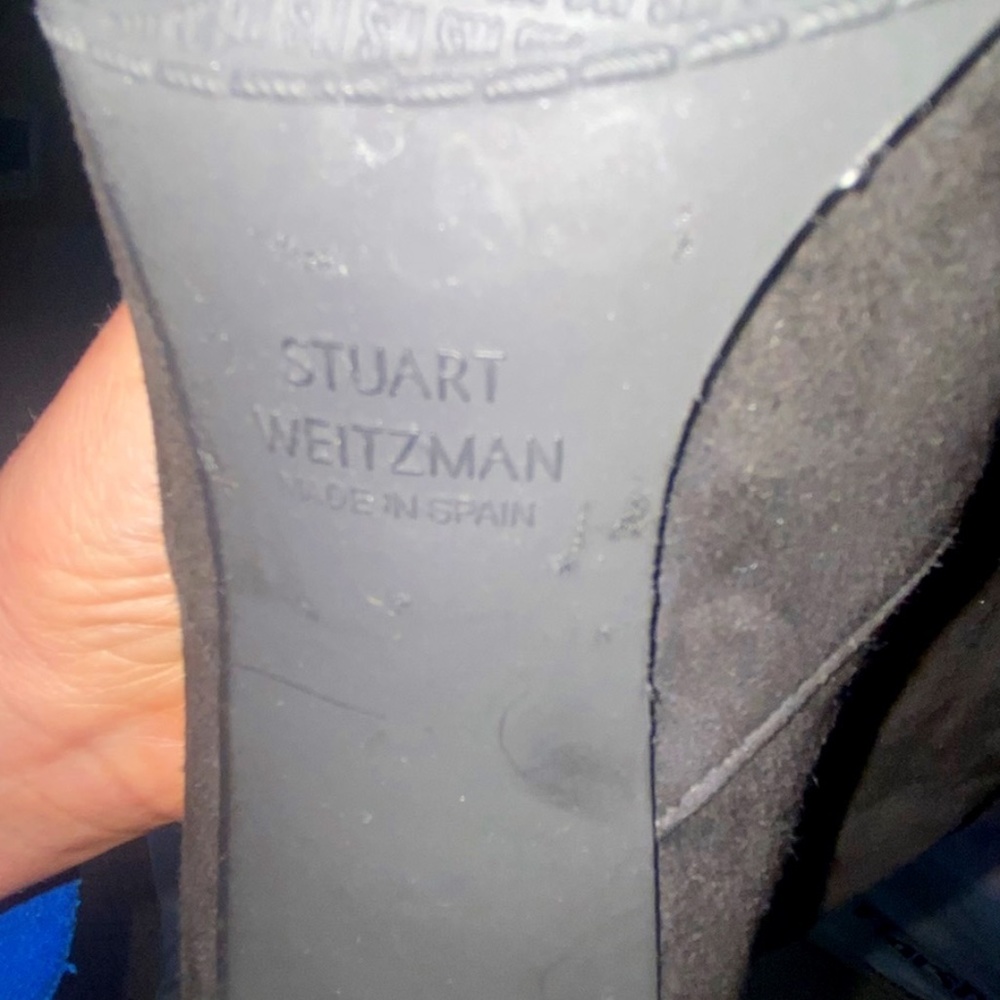 Stuart Weitzman Long Black Velvet Boots Size 8.5 - Picture 3 of 7